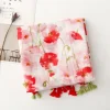 luxe rouge floral femmes écharpe été plage châle coton lin sentiment gland pashmina musulman hijab wrap dame viscose écharpe