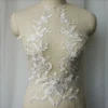 patch de col en tissu brodé en dentelle, couture de fleurs, pour robe de soirée de mariage, vêtements de mariée, artisanat de bricolage
