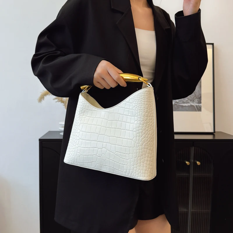 sac à main femme sac de luxe femme sacs marques luxes Sacs à main élégants à motif Crocodile pour femmes, sacs à poignée supérieure de luxe de styliste, seau à bandoulière de marque, dernière collection 2025