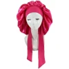 bonnet de couchage en satin solide pour femme, turban avec bande extensible, bonnet de douche de nuit, couvre tête réglable, nouvelle collection