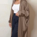 Musulman ouvert devant Abaya à manches longues Ramadan Maxi longueur robe vêtements pour femmes Cardigan Abayas Wearout caftans femmes Jilbabs