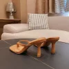 sandales à talons à la mode pour femmes portant des pantoufles nobles avec des talons et des jambes minces, sandales à bout carré pour l'été sandalias de mujer