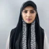 haute qualité perles en mousseline de soie hijab écharpe mode musulmane femmes paillettes bandeau arabe plaine turban châles turban hijabs pour les femmes