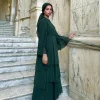 mousseline de soie abaya kimono dubaï musulman cardigan couches abayas femmes robe décontractée femme islam vêtements avec ceinture abaya tenues arabes
