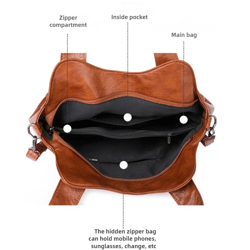 Sac à main en cuir de bonne qualité pour femmes, sacs à bandoulière de marque de styliste, fourre-tout de grande capacité, sac à main décontracté pour Commte