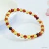 bracelet en ambre naturel pour femme, pierre précieuse de guérison, bijoux fins, véritable ambre baltique, bracelets colorés pour petite amie, cadeaux de colonne vertébrale, 100%