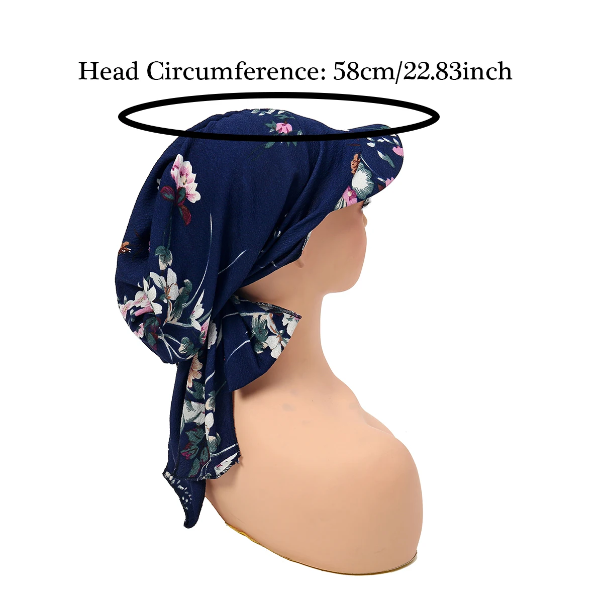 casquettes hijab musulmanes pour femmes, turban imprimé à bord, foulard pour dames, chapeau enveloppant les cheveux, peut être caché derrière le chapeau