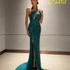 robe de soirée gracieuse personnalisée à une épaule et robes d'occasion spéciale en organza exquises et robes de bal à perles délicates