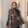 15 couleurs en mousseline de soie filles hijab brodé strass décoration wrap écharpe pour femme musulmane hijab foulard jersey premium turbans