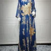 abayas de luxe pour femmes, robe de soirée brodée à paillettes, caftan marocain, turquie, arabe, jalabiya, ethnique islamique