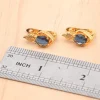 ensemble de bijoux de mariée pour femmes, couleur or argent 925, zircone bleue, pierres de mariage, boucles d'oreilles, bagues, pendentif, collier