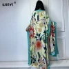 winyi abaya pour femmes musulmanes, robe africaine dubaï, col ras du cou, kaftan imprimé, robe maxi élégante