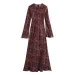 Robe élégante en Satin pour femmes, Station indépendante, jupe d&rsquo;atmosphère chic, Style chinois, robe à manches longues