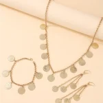 Ensembles de bijoux élégants pour femmes, ensemble de 3 pièces, colliers, boucles d&rsquo;oreilles, Bracelets, accessoires marocains pour mariage/fête