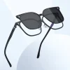 clip magnétique mode polarisé 2 en 1 montures de lunettes hommes femmes sur lunettes de soleil carré haute qualité rétro lunettes aimant clips