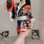 Ensemble uniforme Kimono érotique, Robe Kimono Geisha, pornographie, chemise de nuit Cosplay Sexy, pyjama de rajeunissement avec nœud, vêtements de prostitution