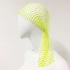 résille plaid bling strass casquette femmes foulard évider patchwork paillettes cristal à la mode sauvage bandeau turban cheveux chapeau