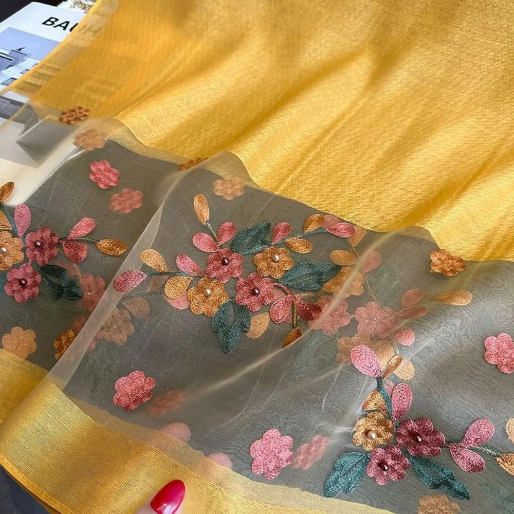 foulard brodé de fleurs pour femme, Élégant, doux, fin, luxe, hijab, châles, wraps, grand, brcorporelle, dentelle, dame