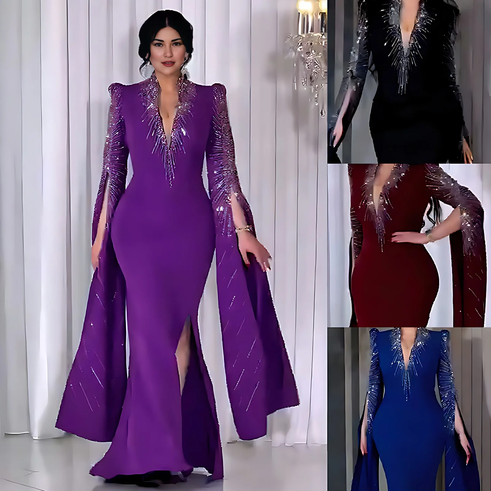 robe de soirée maxi à paillettes pour femme africaine, tenue légère, luxe, fouet, musulmane, dubaï, haute qualité, mode, Élégante, slim, abayas