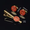 boutons de manchette double bonheur, mot heureux, alliage de bénédiction, pince à cravate de mariage chinois, bouton traditionnel rouge pour manches de marié