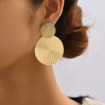 Aretes De Mujer bohême à la mode géométrique métal boucles d&rsquo;oreilles rondes pour les femmes mode bijoux De mariage