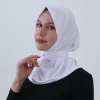 bonnet écharpe de mode musulmane hik simple de couleur unie avec sangle croisée avant, couvre chef intégré, respirant et anti sable