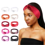 Bandeau Turban torsadé en Satin soyeux pour femmes, bandeau de lavage de la tête, maquillage, Sport, Yoga, accessoires de cheveux pour filles