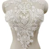 voile de robe de mariée de style européen appliques de dentelle de poitrine de tissu de sauna, col de broderie de bricolage, queue de robe initiée a one, 2 pièces