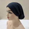 chapeaux à tube uni h065, turban musulman, couleur pure, hijabs intérieurs extensibles pour casquettes, prêt à porter, foulard sous le bonnet hijab pour femmes