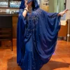 Eid Robe à capuche ouverte Abaya femmes robes de soirée musulmanes Jalabiya diamants Ramadan Maroc Robe dubaï Abayas caftan Islam robes