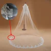 Mariage élégant 3m une couche bord en dentelle blanc ivoire cathédrale voile De Mariage Long voile De mariée accessoires De Mariage Veu De Noiva