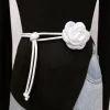 Corde de taille florale bohème pour femmes, robe fine, jupe, manteau, chaîne de taille, nœud, ceinture, décoration