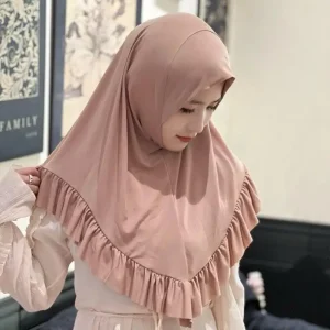 Hijab musulman pour femmes, turban à volants, enveloppes de sauna islamiques, bandeau de sauna arabe, grand tiens imar, écharpe une pièce, châle, document solide