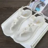 sandales plates en gelée pour femmes, confort d'eau, plage d'été, tongs florales pour dames, diapositives à sangle en t