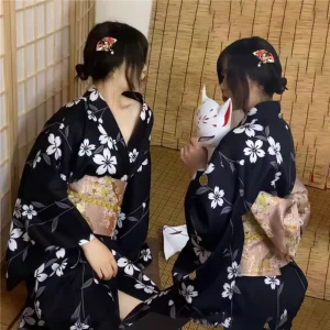 Kimono japonais traditionnel imprimé Floral, robe Kimono asiatique Sakura pour fille, nouvelle élégance