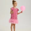 robes de soirée à paillettes pour filles, robe de princesse à paillettes, jupes tutu en maille pour enfants, robe de bal de banquet, de concours d'anniversaire