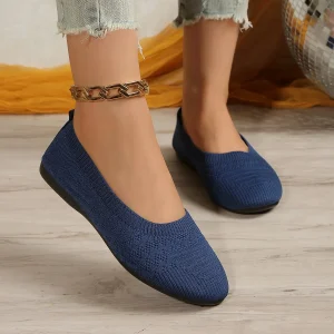 Femmes chaussures plates bout pointu chaussures plates femmes couleur unie sans lacet Design décontracté respirant femmes mocassins chaussures confortables taille 36-43