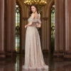 alice collectionpro – robe de soirée de luxe arabe, couleur chair, perles, pour mariage de dubaï, épaules dénudées, robes de soirée formelles personnalisées