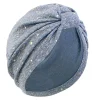 femmes paillettes noué turban indien chapeau musulman hijab bonnet bonnet perte de cheveux foulard chimio casquette chapeaux bandanas turbante mujer