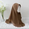 mousseline de soie hijab jersey hijabs pour femmes turban malais pull couvre chef double couche couleur unie foulard bonnet hijab turbante