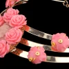 dudo ensemble de bijoux pour femme africaine de dubaï avec fleurs de corail rose