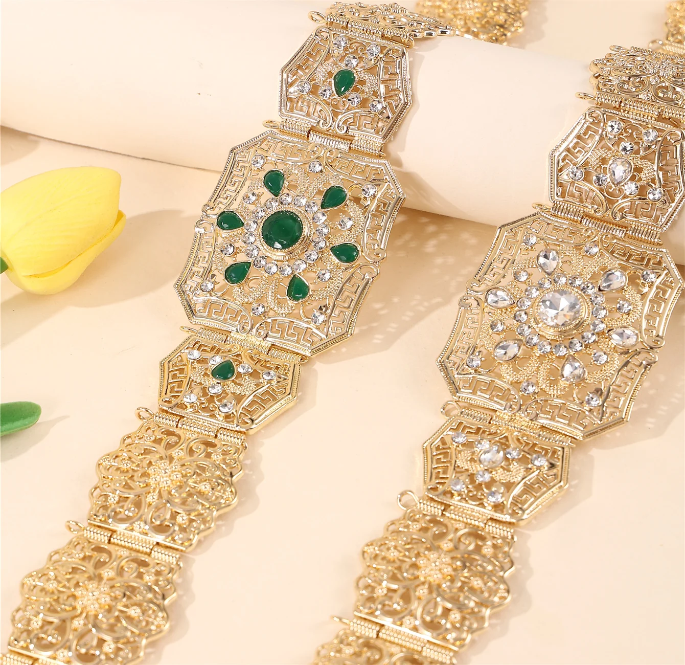 Bijoux de mariage marocain, ceinture de Robe pour femmes, chaîne de taille ajourée en cristal, cadeau de fête de mariée, longue chaîne de corps réglable Bijoux de mariage marocain, ceinture de Robe pour femmes, chaîne de taille ajourée en cristal, cadeau de fête de mariée, longue chaîne de corps réglable