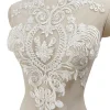 voile de robe de mariée de style européen appliques de dentelle de poitrine de tissu de sauna, col de broderie de bricolage, queue de robe initiée a one, 2 pièces