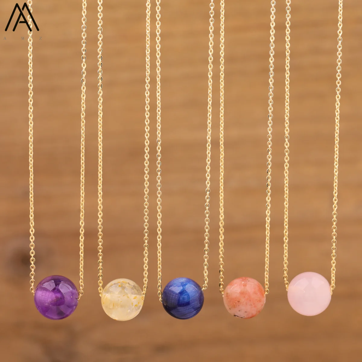Collier pendentif sphère en cristal rose pour femme, bijoux minimalistes, collier en or, fête d'anniversaire, mode féminine