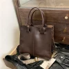 sac fourre tout en cuir pu pour femme, sac à main à large sangle, marron café, haute qualité, marque de mode féminine, sac de trajet