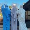jilbab robe de prière pour femme musulmane, vêtements de ramadan islam, ensemble 2 pièces, abaya de dubaï, tiens imar, hijab long, vêtements uni
