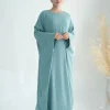 abaya robe caftan en pansement pour femme, hijabs en jersey musulman, robe éducative modeste, robe de luxe pour ramadan eid, papillon chauve souris, dubaï, 2024