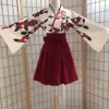 kimono sakura pour filles, style japonais, imprimé floral, vintage, robe pour femmes financièrement, camélia, amour, costume hao