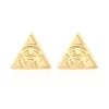 boucles d'oreilles pyramide égyptienne l'oeil d'horus plaquées or, bijoux cadeau en acier inoxydable