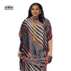 nouveau style de mode surdimensionné femmes africaines vêtements dubaï dashiki abaya taille libre conception d'impression avec écharpe robe longue ample